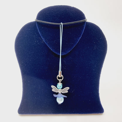 Pendentif ange protecteur – Libellule bleue