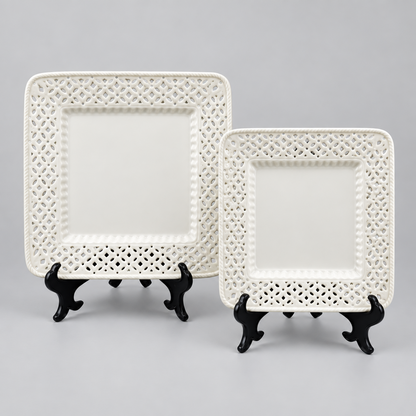 Assiettes ajourées en céramique (12 pièces)