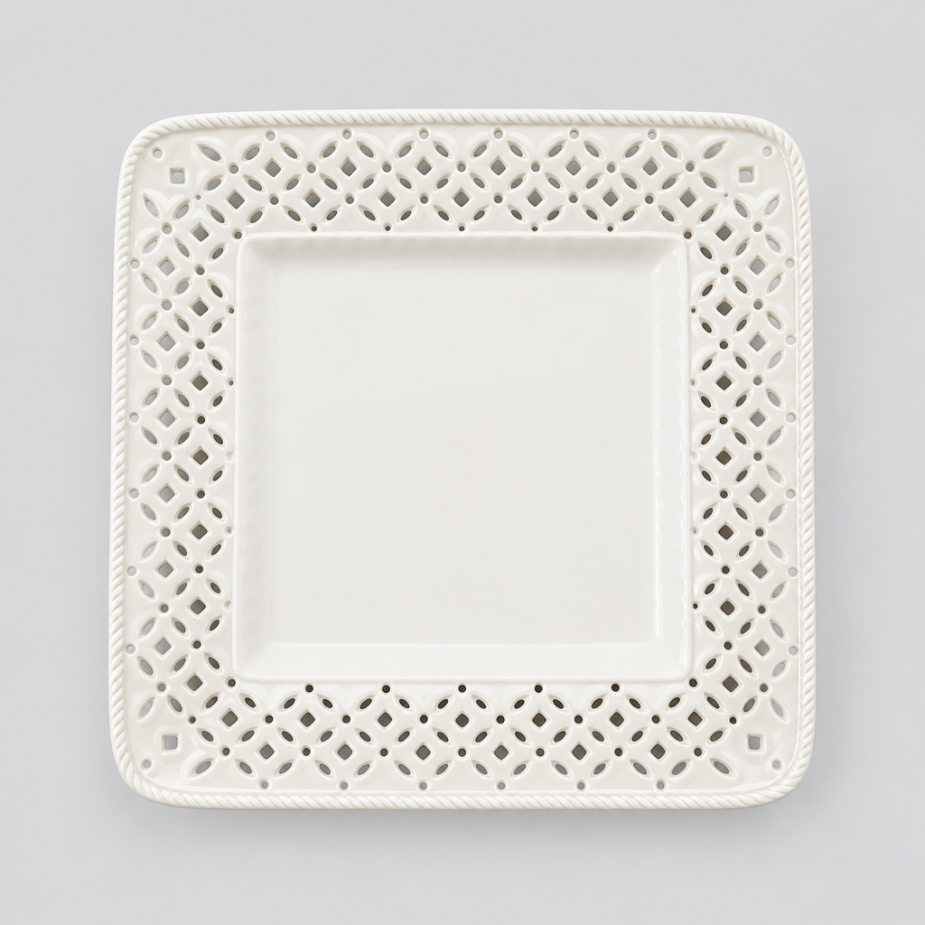 Assiettes ajourées en céramique (12 pièces)
