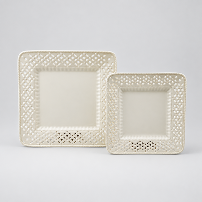 Assiettes ajourées en céramique (12 pièces)