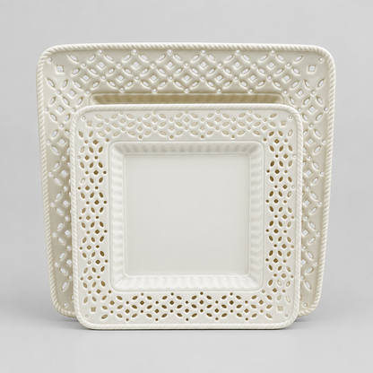 Assiettes ajourées en céramique (12 pièces)