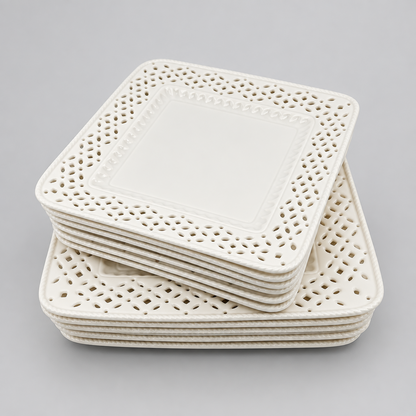 Assiettes ajourées en céramique (12 pièces)