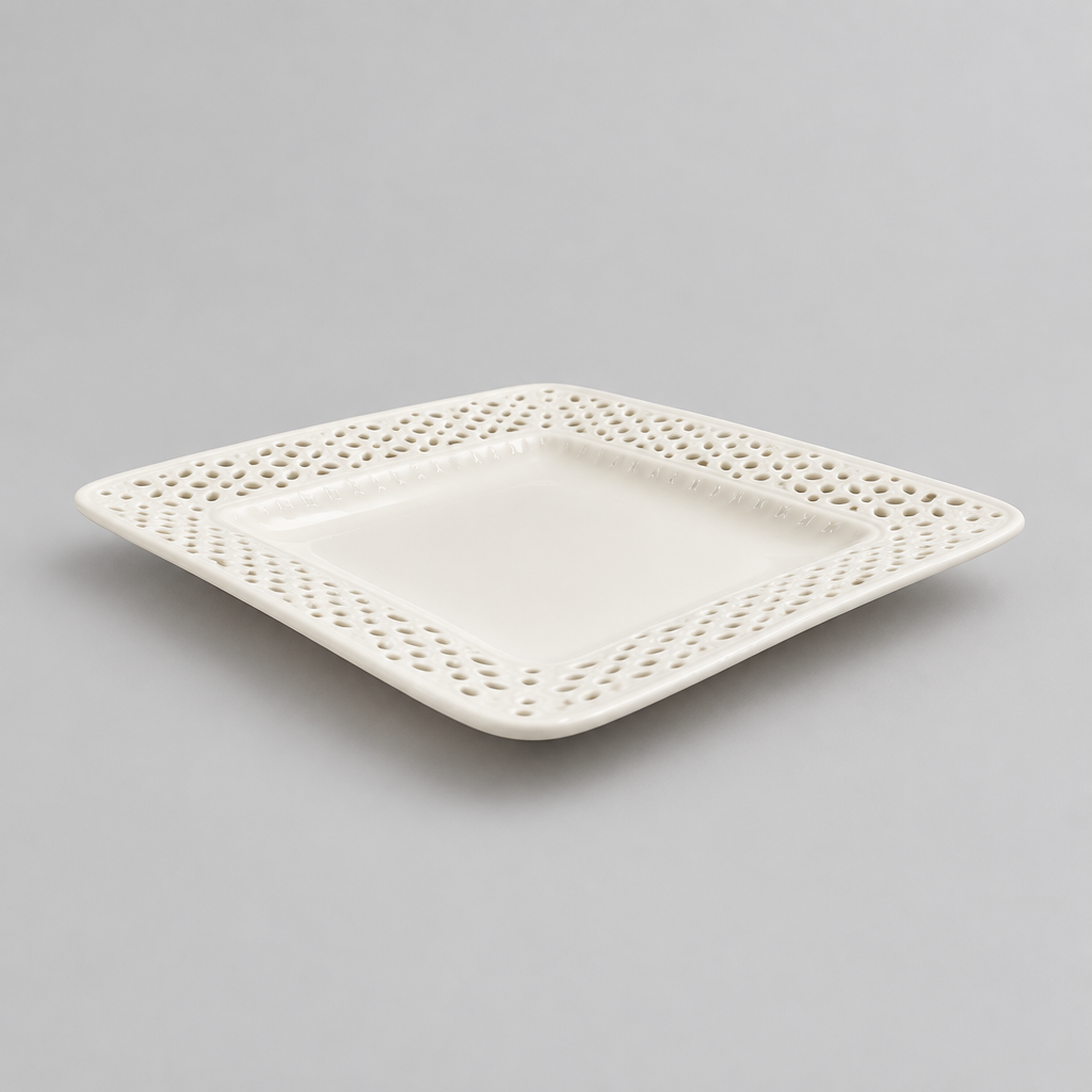 Assiettes ajourées en céramique (12 pièces)
