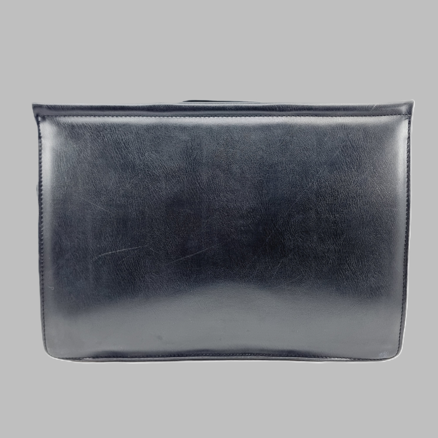 Serviette de travail en cuir noir avec poignées rétractables