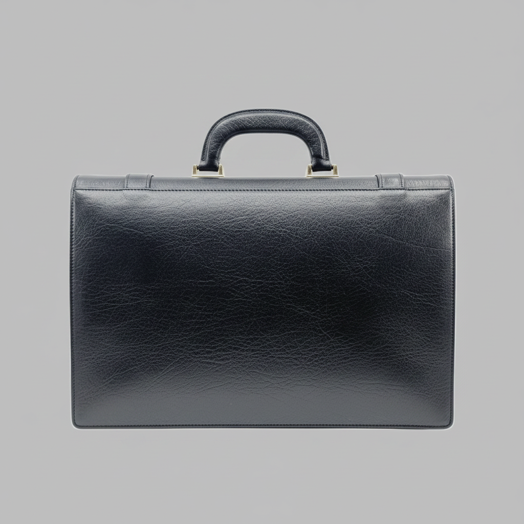 Mallette de travail en cuir noir avec serrure à combinaison