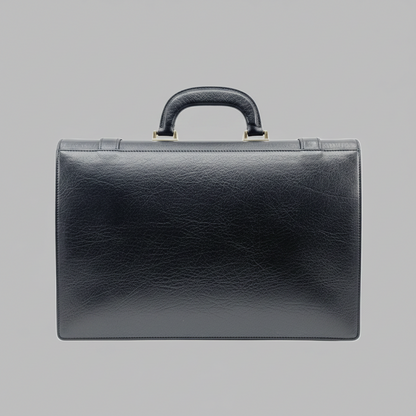 Mallette de travail en cuir noir avec serrure à combinaison