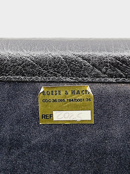 Mallette de travail en cuir noir avec serrure à combinaison