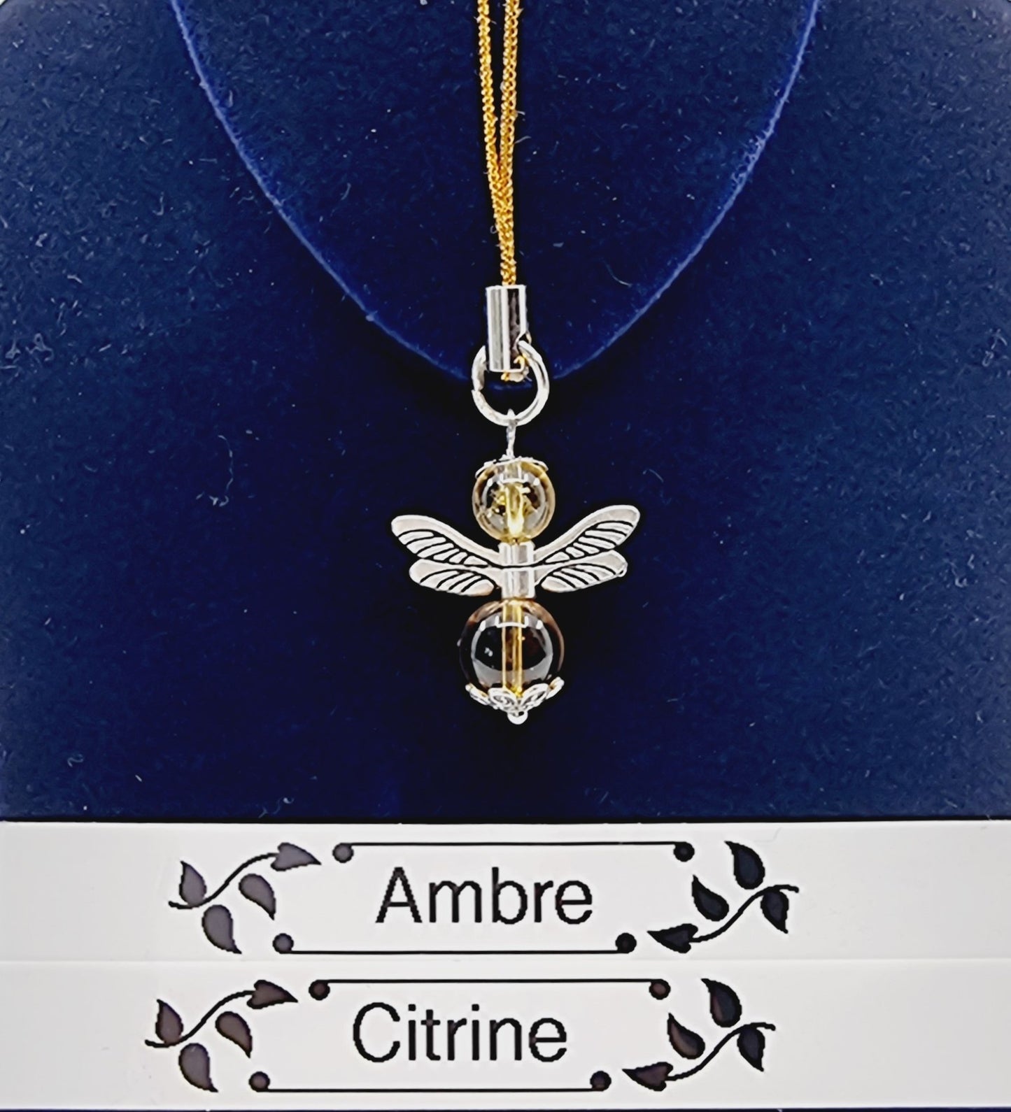 Ange porte-bonheur - Ambre et citrine