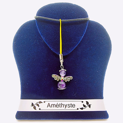 Ange porte-bonheur - Améthyste libellule