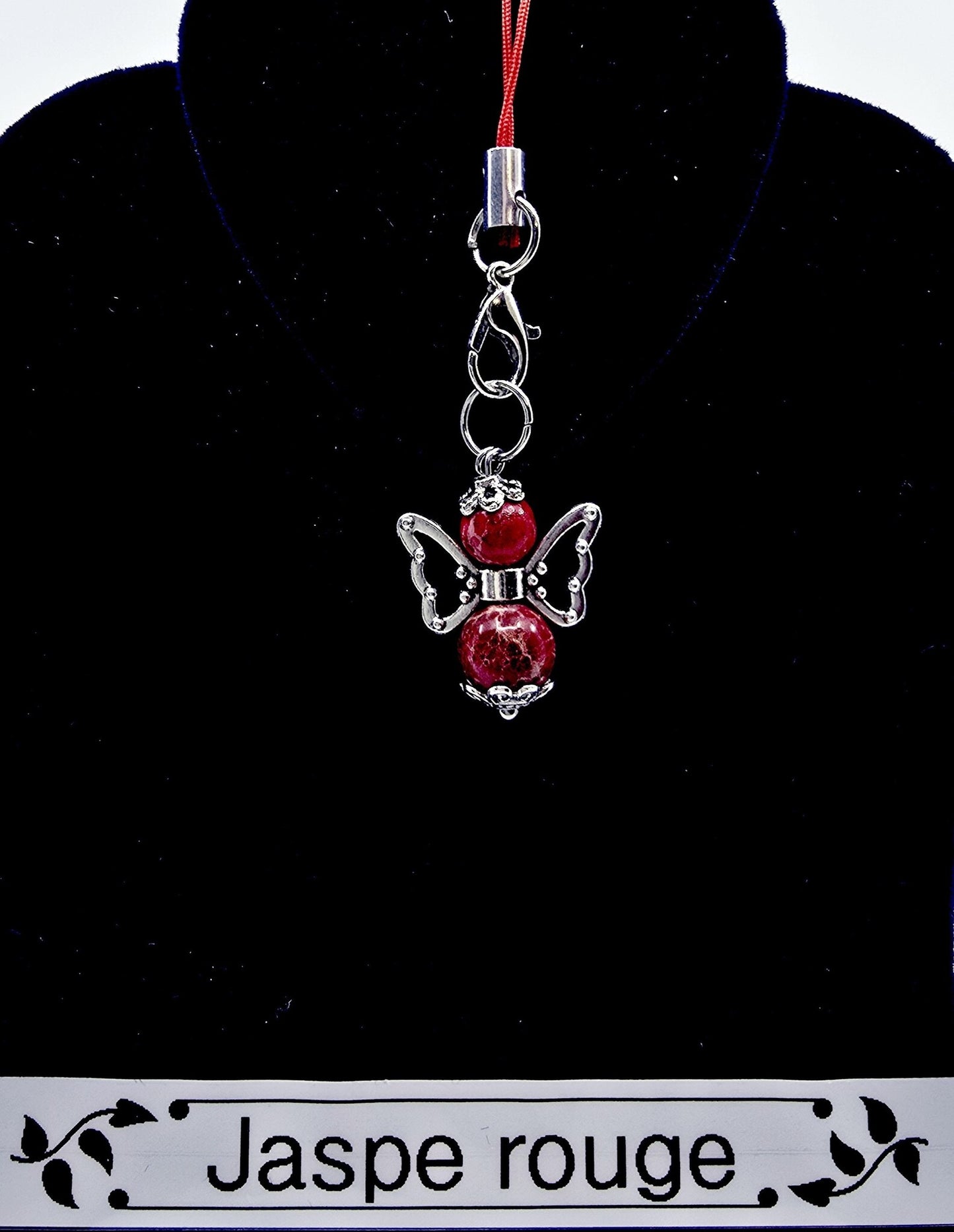 Ange porte-bonheur - Jaspe rouge