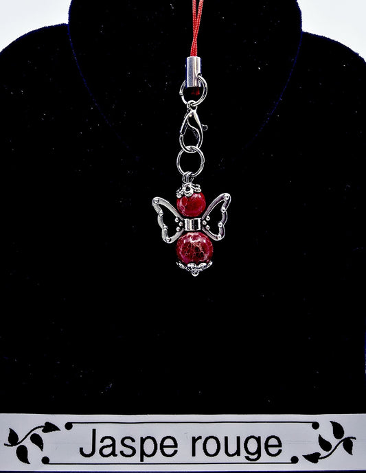Ange porte-bonheur - Jaspe rouge