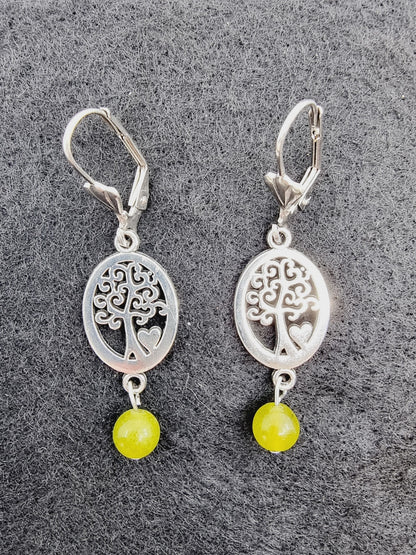 Boucles d'oreilles arbre de vie - Olivine