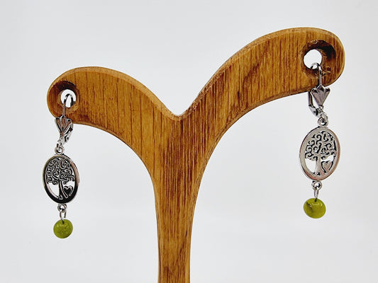Boucles d'oreilles arbre de vie - Olivine