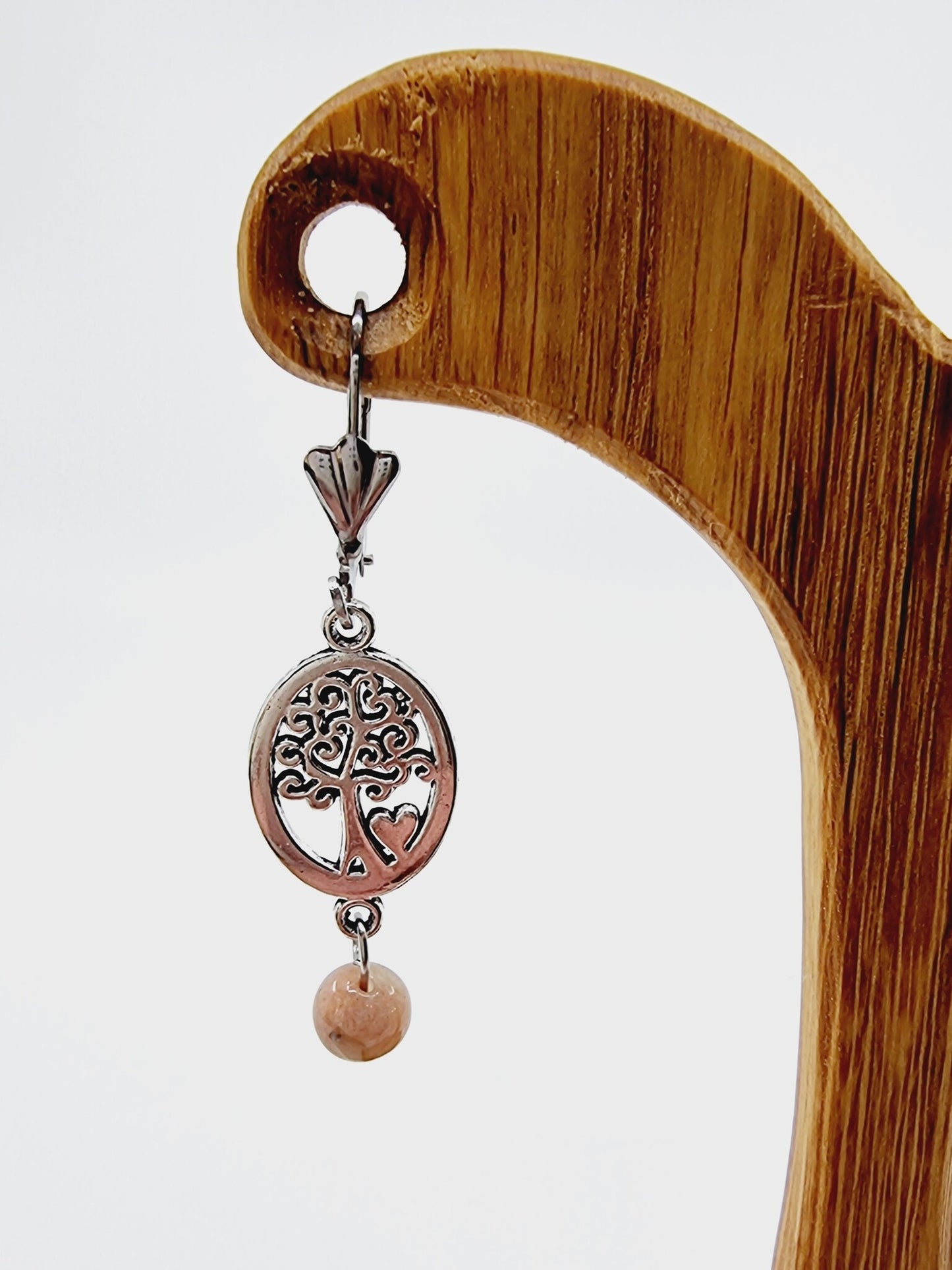 Boucles d'oreilles arbre de vie - Pierre de lune