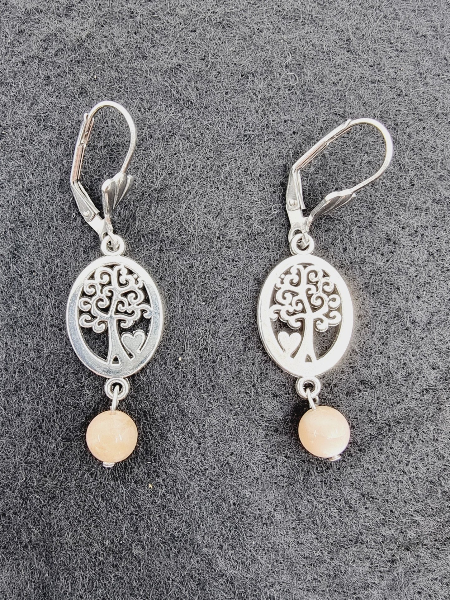 Boucles d'oreilles arbre de vie - Pierre de lune
