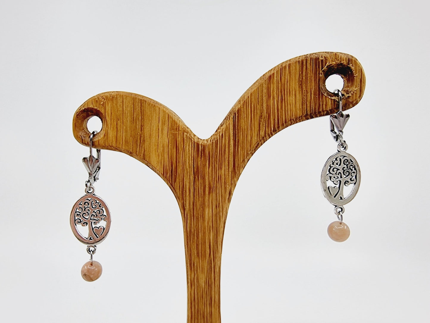 Boucles d'oreilles arbre de vie - Pierre de lune