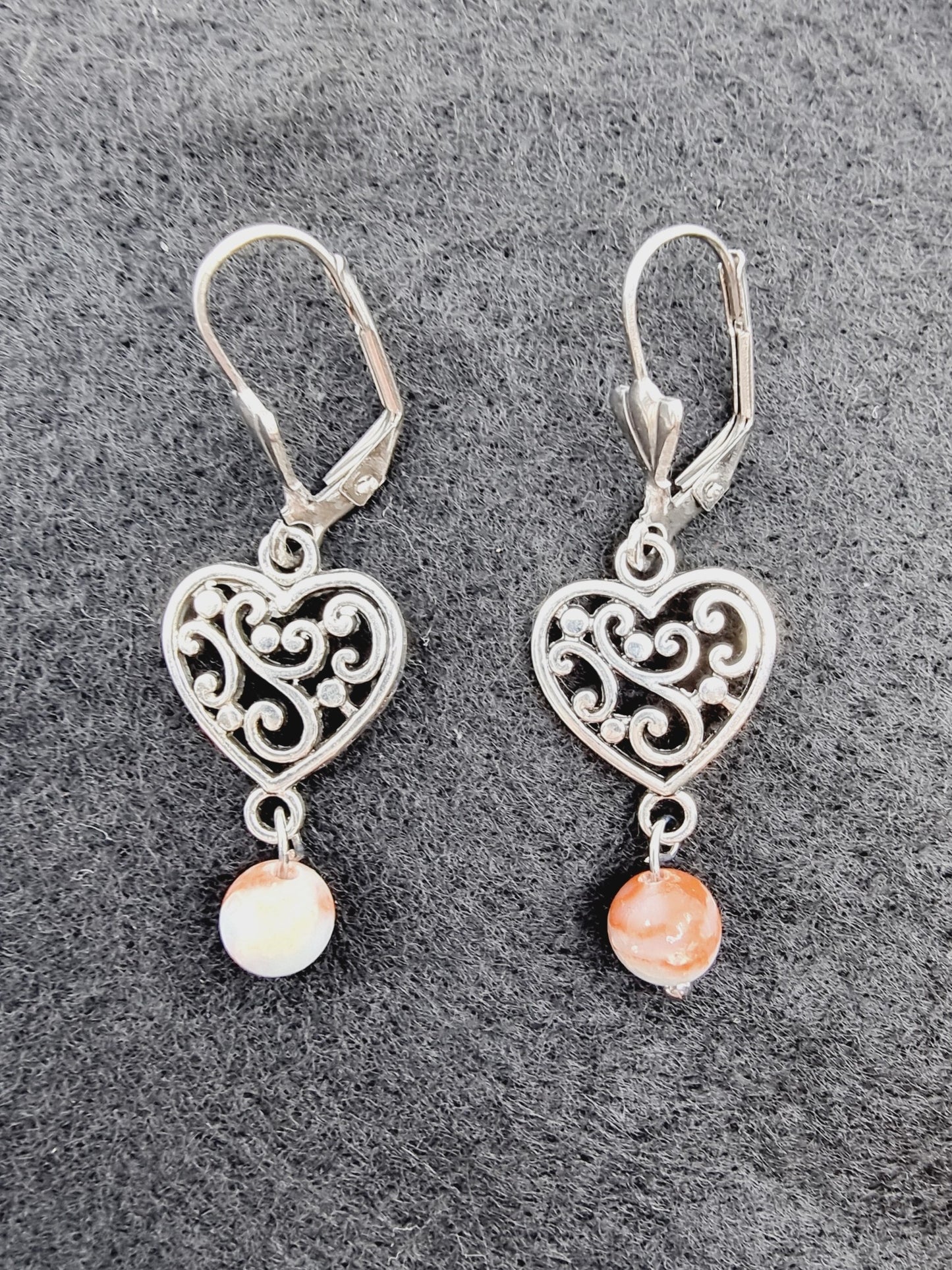 Boucles d'oreilles coeur - Variscite