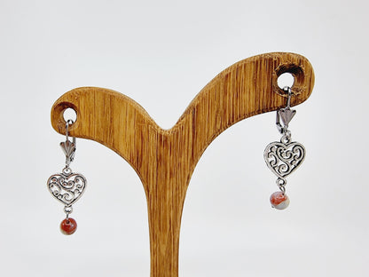 Boucles d'oreilles coeur - Variscite