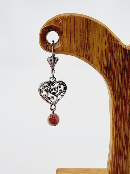 Boucles d'oreilles coeur - Variscite