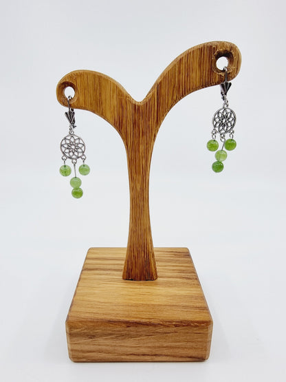 Boucles d'oreilles fleur de vie - Péridot