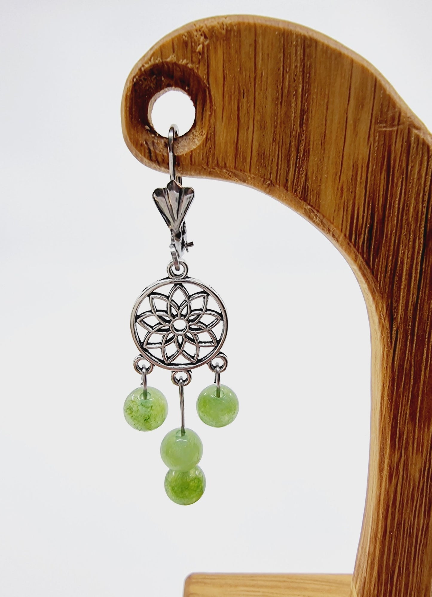 Boucles d'oreilles fleur de vie - Péridot
