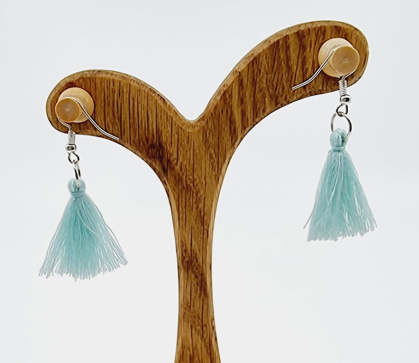 Boucles d'oreilles pompon - turquoise