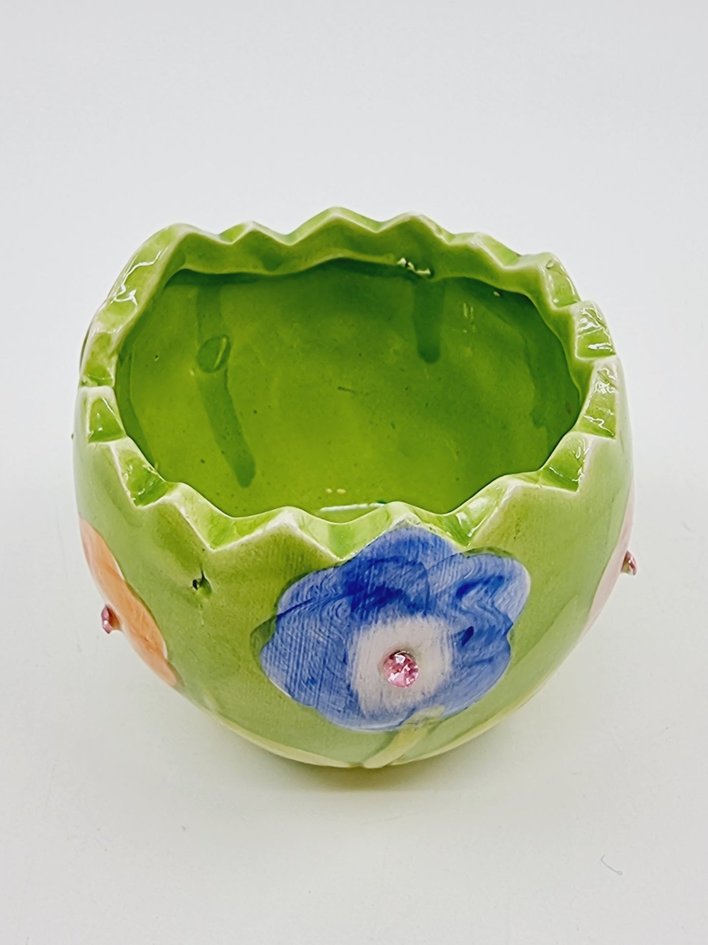 Bonbonnière oeuf en faïence