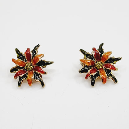 Boucles d'oreilles clips - fleurs