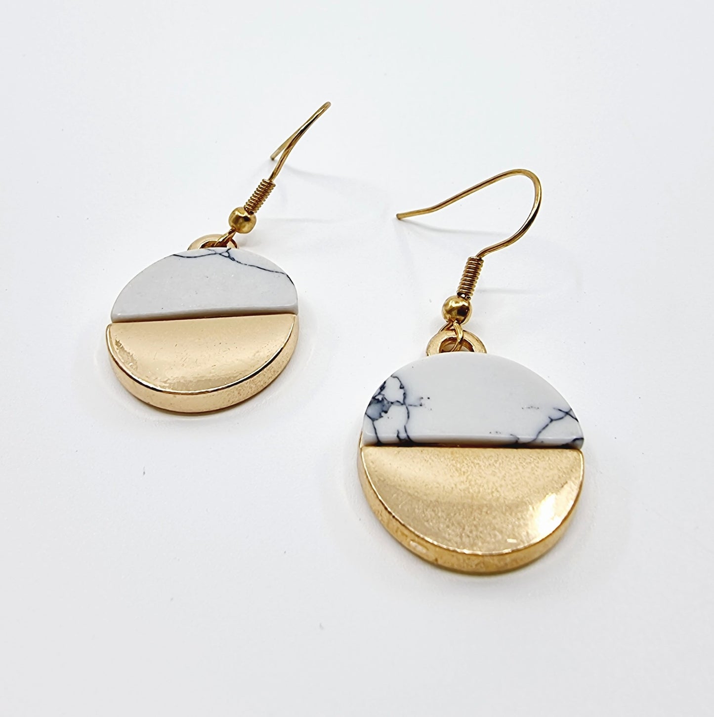 Boucles d'oreilles - dorées & imitation marbre