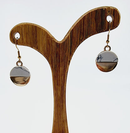 Boucles d'oreilles - dorées & imitation marbre