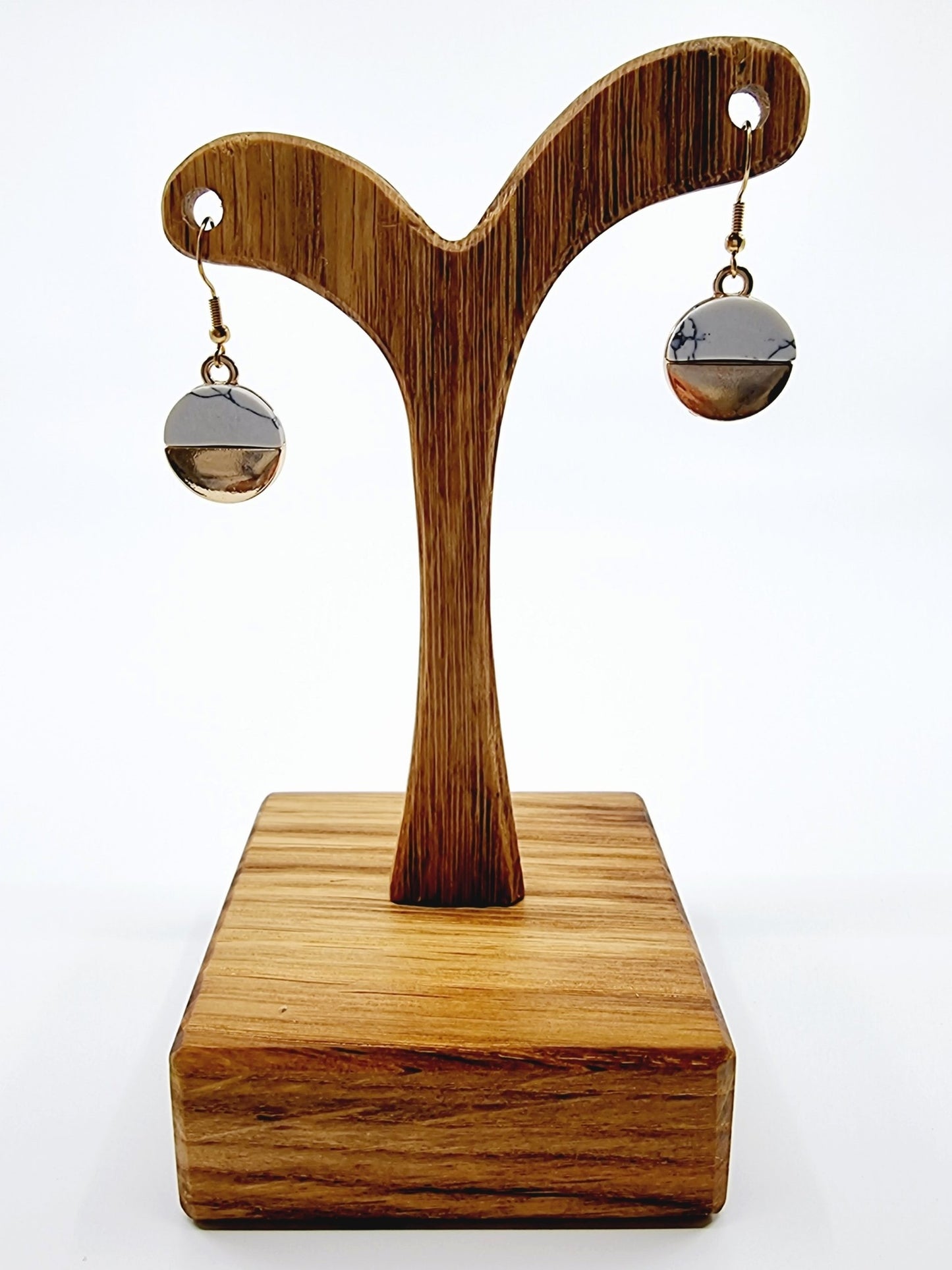 Boucles d'oreilles - dorées & imitation marbre