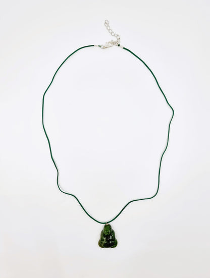 Collier - Bouddha sculpté en jade naturel