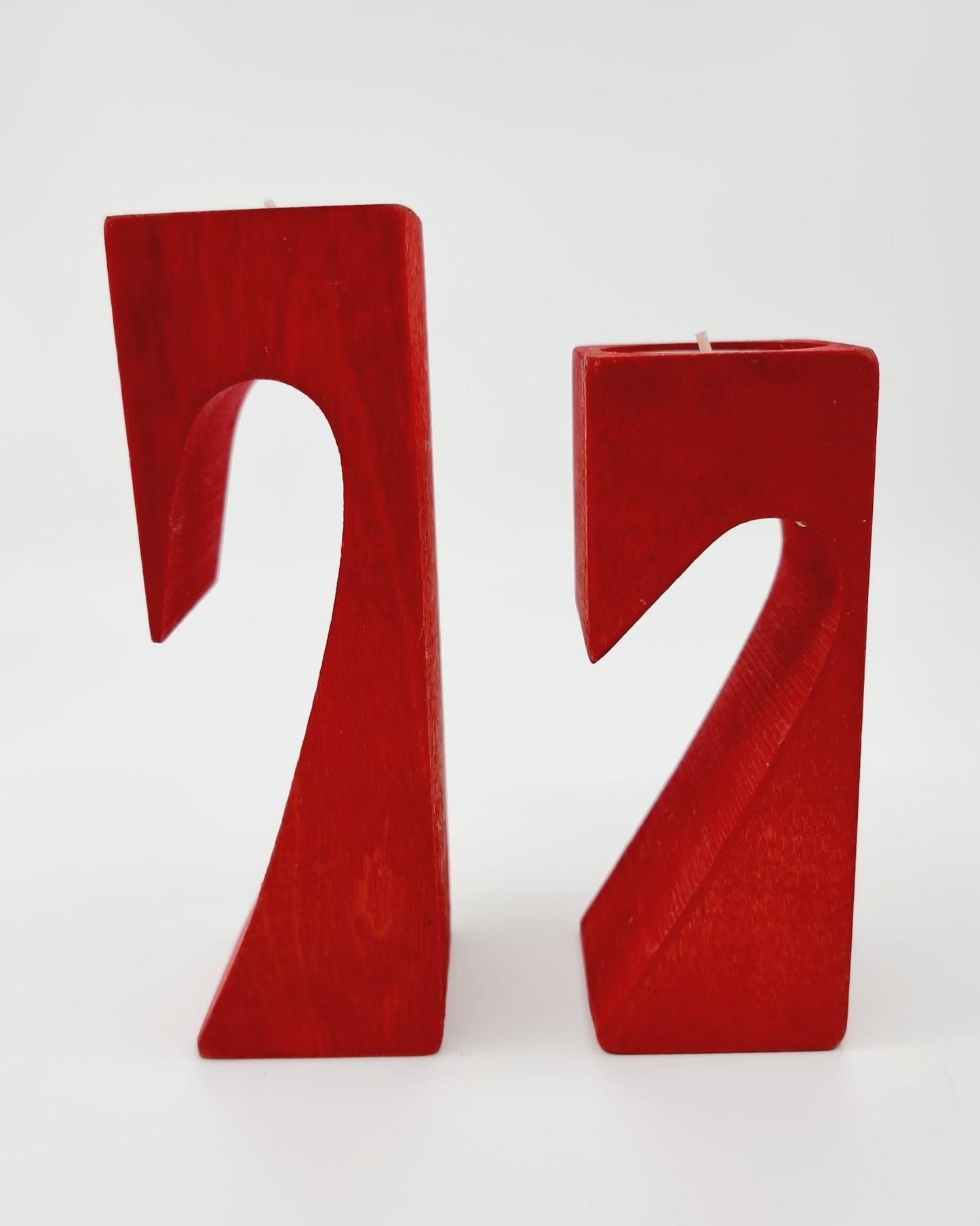 Bougeoir en bois - coeur (2 pièces)