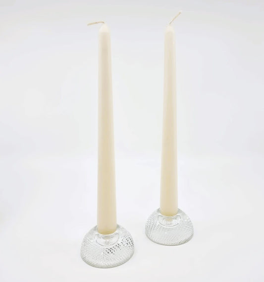 Bougeoir en verre pour bougie effilée (2 pièces)