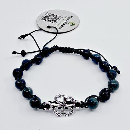 Bracelet trèfle - Agate mousse