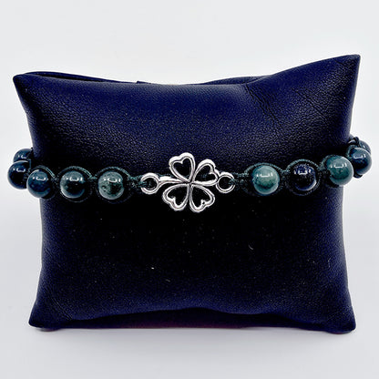 Bracelet trèfle - Agate mousse