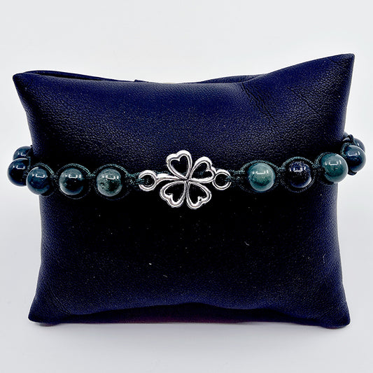 Bracelet trèfle - Agate mousse