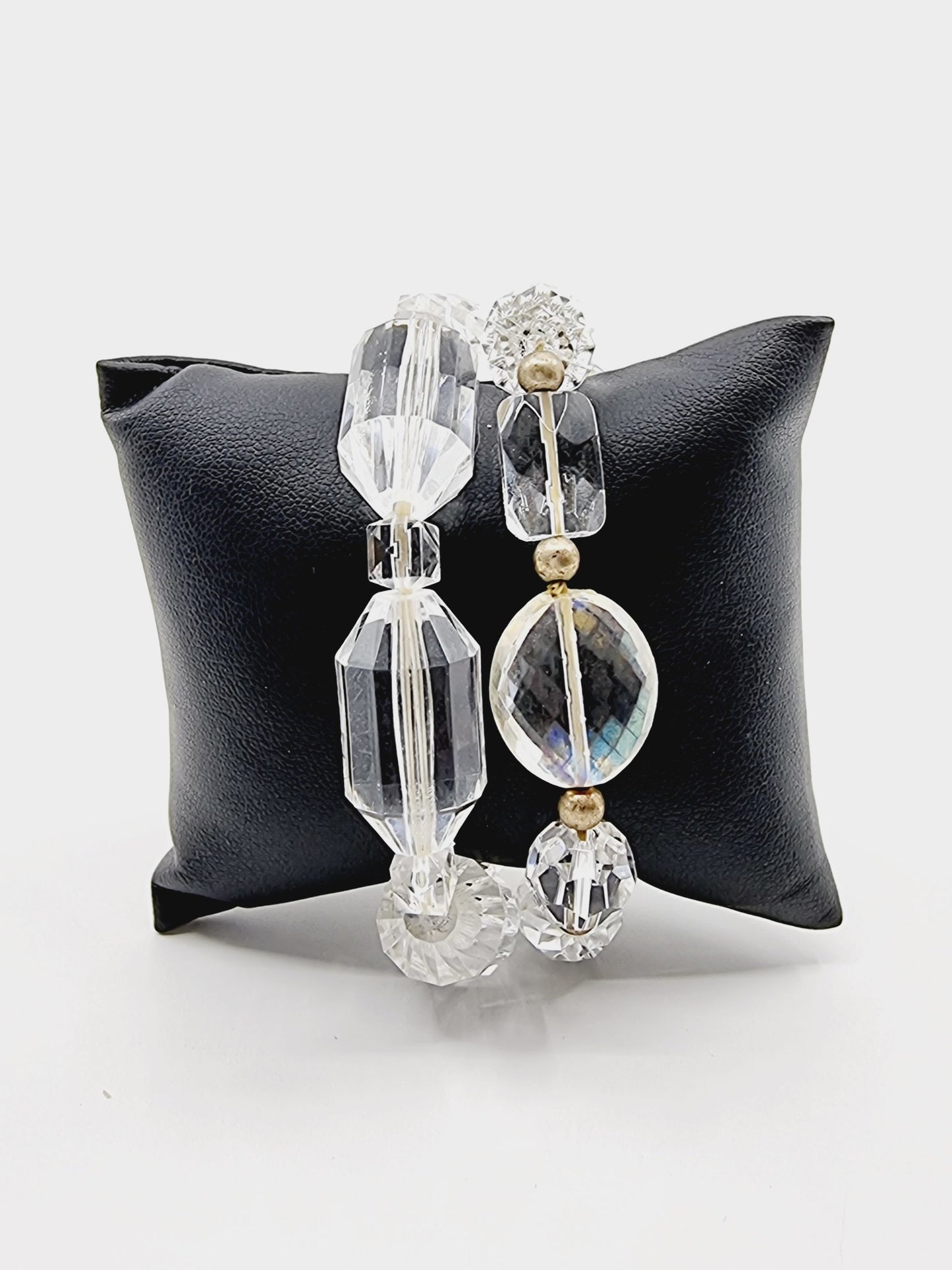 Bracelet - perles transparentes (2 pièces)