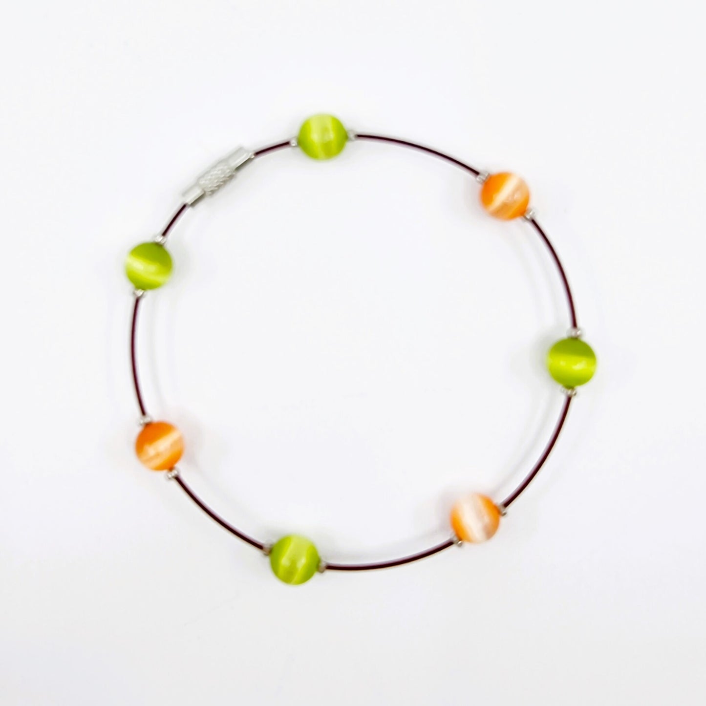 Bracelet cerceau - vert/orange