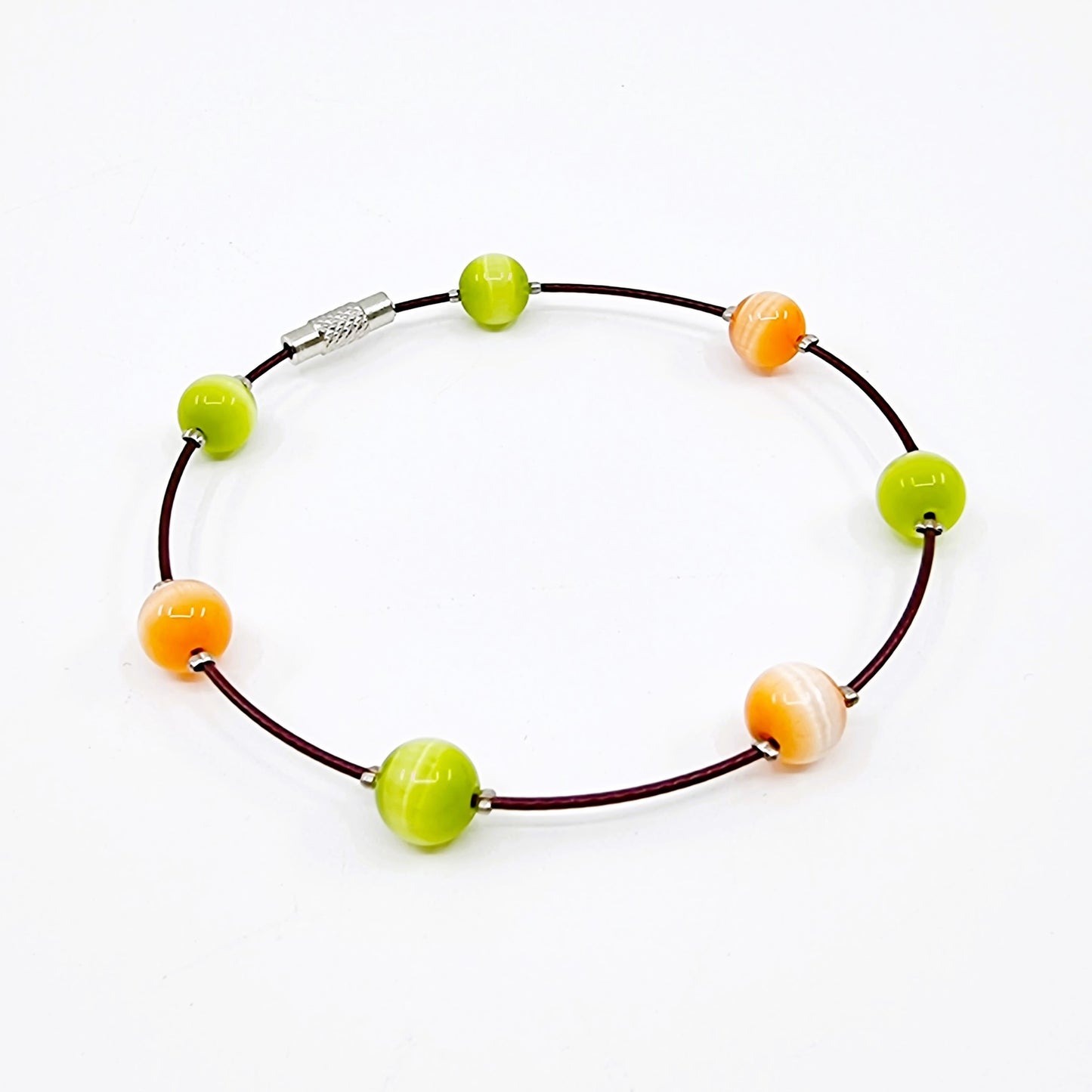 Bracelet cerceau - vert/orange