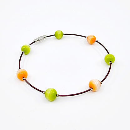 Bracelet cerceau - vert/orange