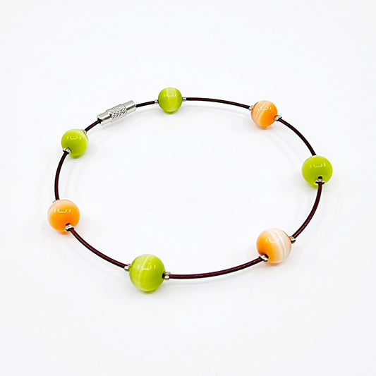 Bracelet cerceau - vert/orange