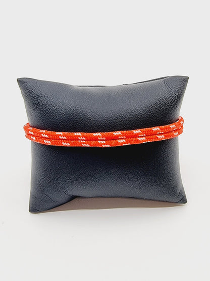 Bracelet hameçon - cordon rouge/blanc