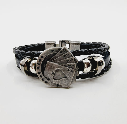 Bracelet en cuir - As de pique