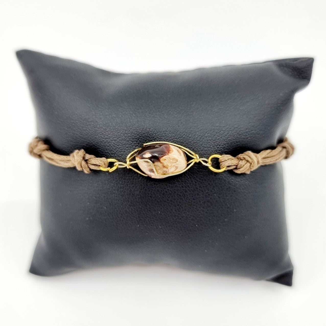 Bracelet en pierre naturelle brune