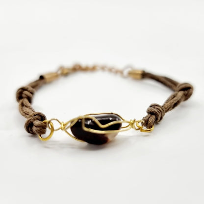 Bracelet en pierre naturelle brune