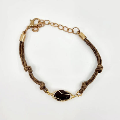 Bracelet en pierre naturelle brune