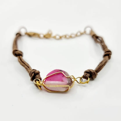 Bracelet en pierre naturelle rose