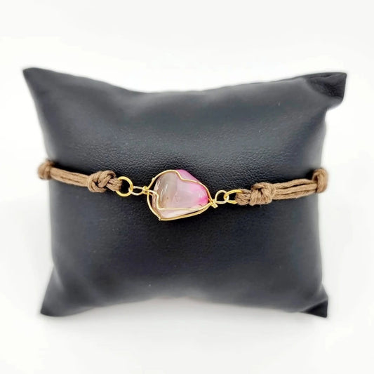 Bracelet en pierre naturelle rose