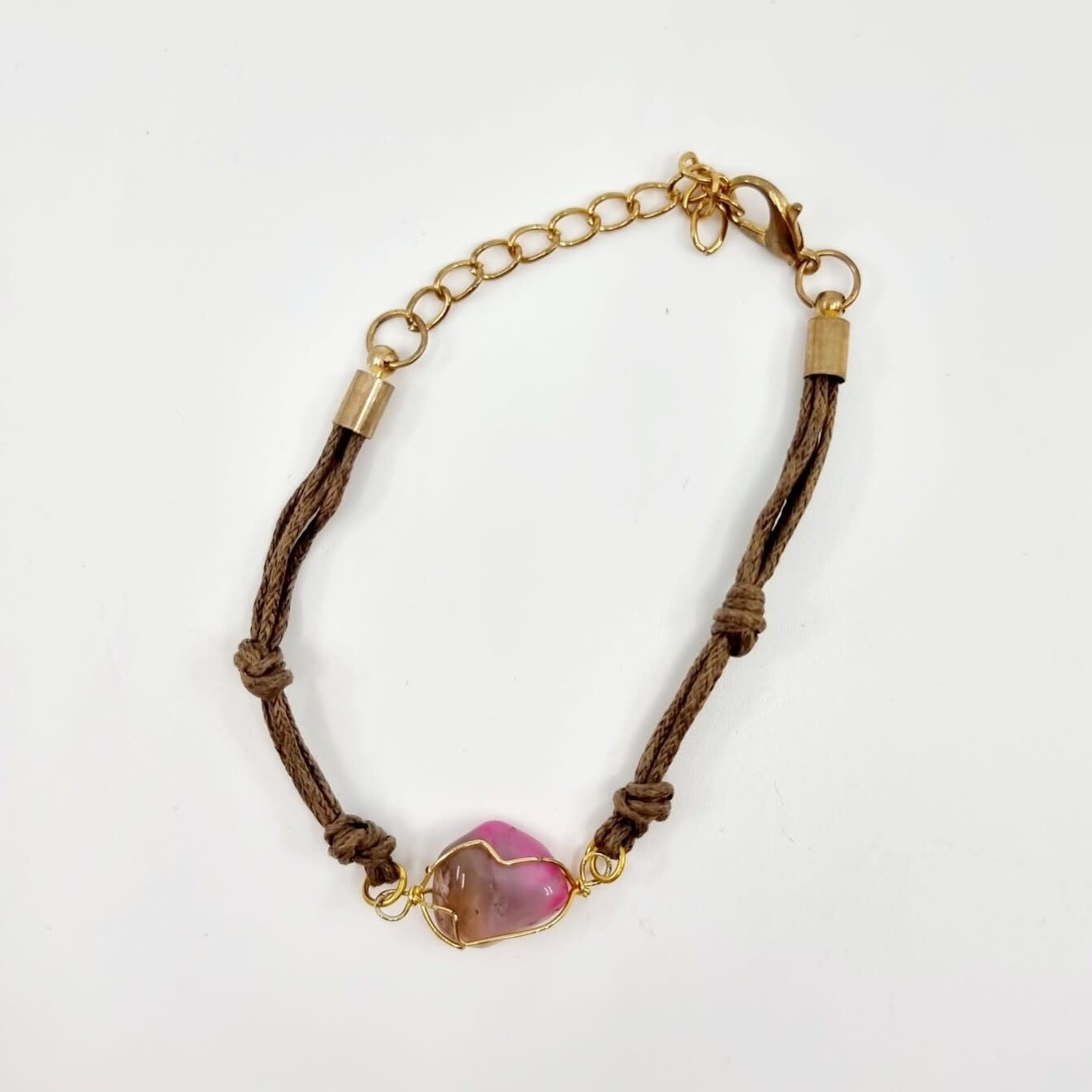Bracelet en pierre naturelle rose